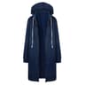 Womens Thick Hooded Maxi Jacket Parka Loose Zipper Pocket Sweatshirt Dress 10