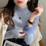 Women Turtleneck Sweater Velvet Lined Thermal Knit Pullover 11