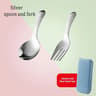 Outdoor Tourism 304 Stainless Steel Portable Tableware Children Tableware Spoon And Fork Combinatio 7