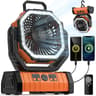 Camping Fan 20000mAh Rechargeable Fan With LED Light And Hanging Hook 4 Speeds 6