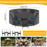 Round Waterproof Oxford Cloth Garden Furniture Cover For Outdoor Patio Table And Chairs 8
