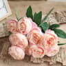 Artificial Silk Rose Bouquet 10 Heads Burgundy Fake Flower Decor 8