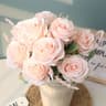 12 Piece Artificial Blue Silk Rose Bouquet Home Garden Wedding Decoration 10