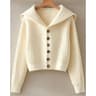 Spring Autumn Women Leisure Solid Color Knitted Retro Lady Long Sleeve Cardigan Knit Top 7