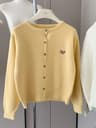 Zekye Autumn O Neck Knit Sweater With Sweet Cartoon Embroidery 11