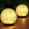 Solar Cracked Ice Ball Light 4 Inch Weatherproof Garden Globe Light With Stake 7
