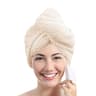 Solid Color Hair Towel Textured Dry Hair Cap Wrap 98 X 255 In Absorbent For Women 7