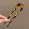 U Shaped Hair Fork Tortoiseshell Acetate Acrylic Hairpin 6