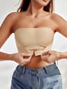 Women Strapless Seamless Front Button Bra Smooth Comfortable Underwear 6