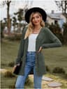Women Long Sleeve Button V Neck Casual Cardigan Jacket 8