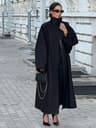 Brown Long Suede Overcoat Women Fashion Solid Lapel Single Breasted Loose Outerwear 6