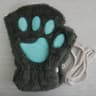 Plush Cat Paw Fingerless Gloves For Women 6