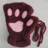 Plush Cat Paw Fingerless Gloves For Women 19