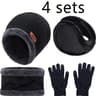 Winter Warm Velvet Hat Scarf And Gloves Set For Men And Women 8