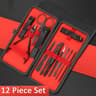 Stainless Steel Manicure Set Nail Clippers Kit 7 10 12 18 20 24 PCS With Leather Case 15