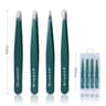 4 Piece Stainless Steel Tweezer Set Unisex Professional Precision For Facial Hair Eyebrows Ingrown  10