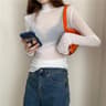 Sheer Transparent Mesh LongSleeve Crop Turtleneck Top 7