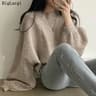 Soft Oversize Knit Pullover Long Sleeve Warm Autumn Sweater 7