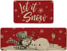 Christmas Gingerbread Man Crystal Velvet Kitchen Floor Mat Set 11