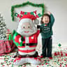 Giant Inflatable Santa Claus Aluminum Film Balloon Indoor Yard Christmas Decoration Santa Gift Ball 6