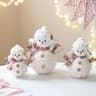 Cute Knitted Christmas Snowman Ornaments Pink And Red Fabric Home Decoration Gift 8
