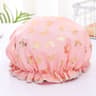 Double Layer Waterproof Shower Cap For Women Hot Gold Printed Cotton Design 6