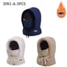 Cold Weather Thermal 3 In 1 Scarf Winter Windproof Hood Hat With Plush Neck Warmer 13