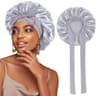 Satin Sleeping Hat With Stretchy Tie Band Adjustable Hair Bonnet For Women 9