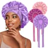 Satin Sleeping Hat With Stretchy Tie Band Adjustable Hair Bonnet For Women 24