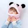 Cartoon Winter Hat With Scarf Thick Fleece Cap For Kids 8