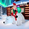 Movable Head Bear Santa Christmas Inflatable Yard Decoration With LED Light 9