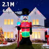 Movable Head Bear Santa Christmas Inflatable Yard Decoration With LED Light 11