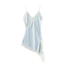 Women Fashion Sexy V Neck Lace Elegant Halter Dress Asymmetric Hem 11