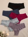 Cotton Floral Lace Patchwork Panties Set For Women 11