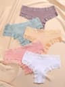 Cotton Floral Lace Patchwork Panties Set For Women 6