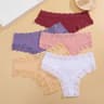 Cotton Floral Lace Patchwork Panties Set For Women 7