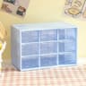 Desktop 9 Grid Storage Box Organizer With Transparent Drawers For Desk And Home 11