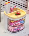 Cute Two Layer Hair Accessories Storage Box For Kids Desk And Jewelry Organization 7