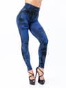 Womens High Waist Stretch Leggings With Imitation Jeans Design For Slim Push Up Fit 8