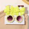 Cheer Bow Hairclips And Retro Flower Sunglasses Set For Kids 11