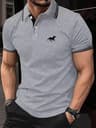 Men Classic Short Sleeve Polo Shirt Casual Button Lapel Top 6