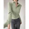 Sun Quick Drying Sports Coat Women Tight Top Yoga Jacket Long Sleeve Zipper Fitness Jacket S To 3XL 10