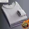 Men Plush Thermal Long Sleeve T Shirt Plus Velvet Fleece Lined Winter Base Layer Top 10