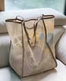 Extra Large Foldable Mesh Tote Bag With Sturdy Handles For Beach Toys And Storage 7