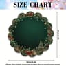 Christmas Emerald Green Round Placemats With Gold Pattern Festive Dining Table Mats Set 6