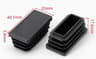 Black Square Pipe Plug Furniture Leg End Caps Anti Slip Floor Protectors Set 8