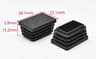 Black Square Pipe Plug Furniture Leg End Caps Anti Slip Floor Protectors Set 12