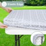 Elastic Fitted Plastic Tablecloth For Rectangle Tables 9