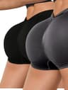 Womens High Waist Seamless Scrunch Butt Workout Shorts Two Piece Set 10