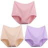 Womens Plus Size Cotton High Waist Briefs Breathable Comfort Underwear Three Piece Set 15